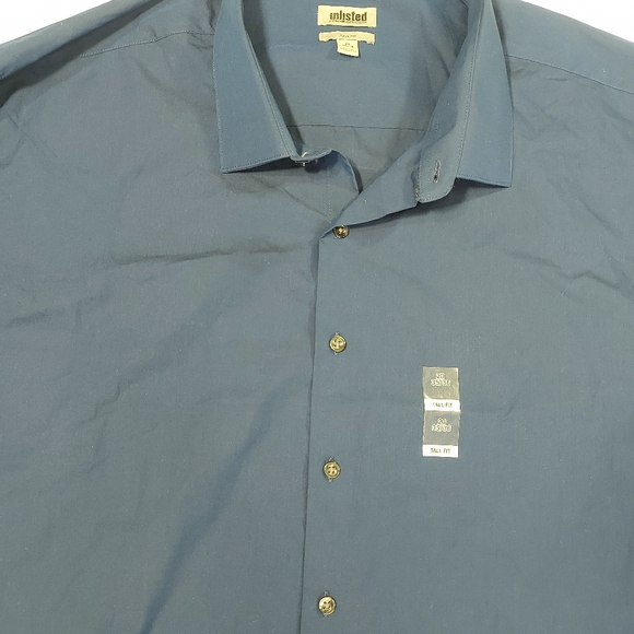 NWT Kenneth Cole Unlisted Dark Blue Button Up Dress Shirt, Tall 20 35/36 - Picture 7 of 15
